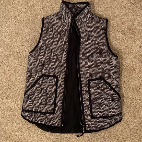 J-Crew Tweed Pattern quilted down vest XS - Picture 1 of 5